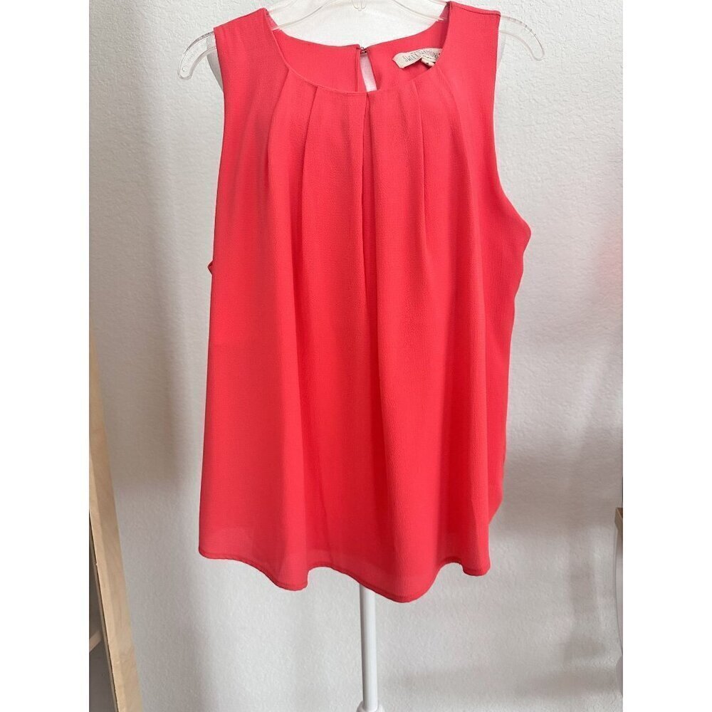 Sweet‎ Wonderer Women Casual Sleeveless Top. Solid, bright Pink-Orange Sz. M